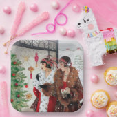 kunstwerken deco retro  damespapier bord (Feest)