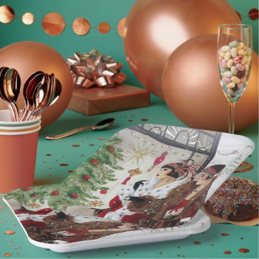 kunstwerken deco retro  damespapier bord (Multi)