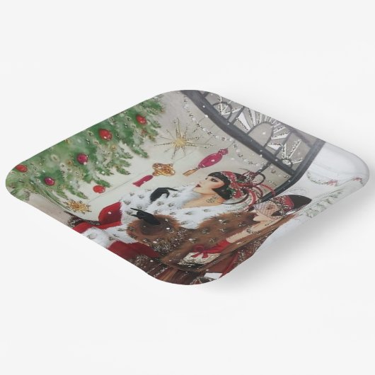 kunstwerken deco retro damespapier bord (Gebogen)