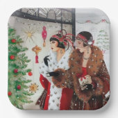 kunstwerken deco retro  damespapier bord (Voorkant)