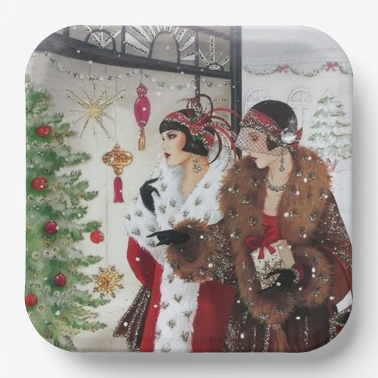 kunstwerken deco retro  damespapier bord (Voorkant)