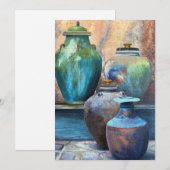 Kunstwerken in acryl van Vintage Vessels Carolined Feestdagenkaart (Voorkant / Achterkant)