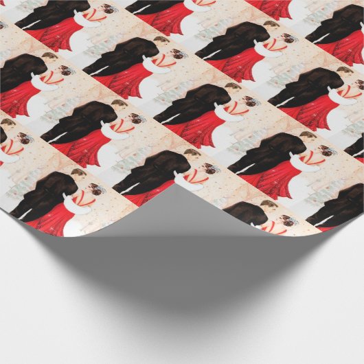 kunstwerken van deco - kerstfeest met titers cadeaupapier (Hoek)