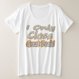 Kunstwerkontwerp over "geweldige deals". Kopen Grote Maat T-shirt