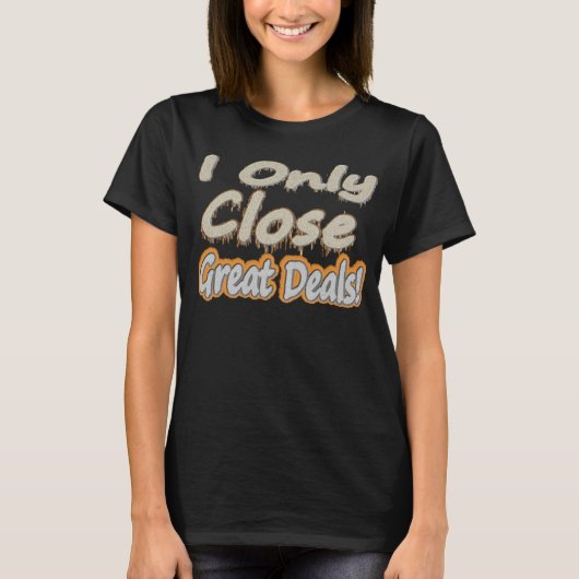 Kunstwerkontwerp over "geweldige deals". Kopen T-shirt (Voorkant)