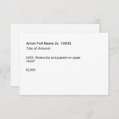 Kunstwerktentoonstelling Etiket Sjabloon (Voorkant / Achterkant)