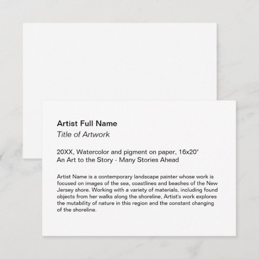 Kunstwerktentoonstelling Kunst Show Placards Bedankkaart (Voorkant / Achterkant)