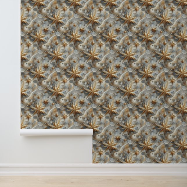 Kunstwinterscène en sneeuw- en ijskristallen vastl behang (Applicatie)