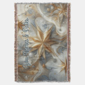 Kunstwinterscène en sneeuw- en ijskristallen vastl deken (Voorkant Verticaal)