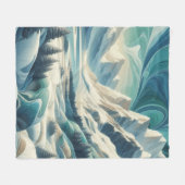 Kunstwinterscène en sneeuw- en ijskristallen vastl fleece deken (Voorkant (Horizontaal))