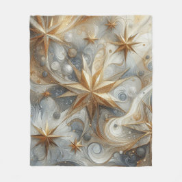 Kunstwinterscène en sneeuw- en ijskristallen vastl fleece deken