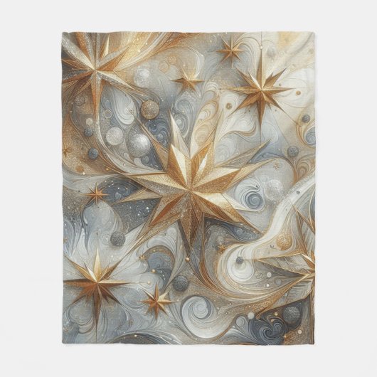 Kunstwinterscène en sneeuw- en ijskristallen vastl fleece deken (Voorkant)