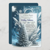 Kunstwinterscène en sneeuw- en ijskristallen vastl kaart (Voorkant / Achterkant)