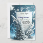 Kunstwinterscène en sneeuw- en ijskristallen vastl kaart (Voorkant)