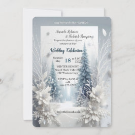 Kunstwinterscène en sneeuw- en ijskristallen vastl kaart