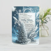 Kunstwinterscène en sneeuw- en ijskristallen vastl kaart (Staand voorkant)