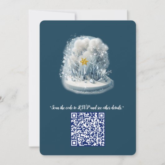 Kunstwinterscène en sneeuw- en ijskristallen vastl kaart (Achterkant)