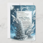 Kunstwinterscène en sneeuw- en ijskristallen vastl kaart (Voorkant)