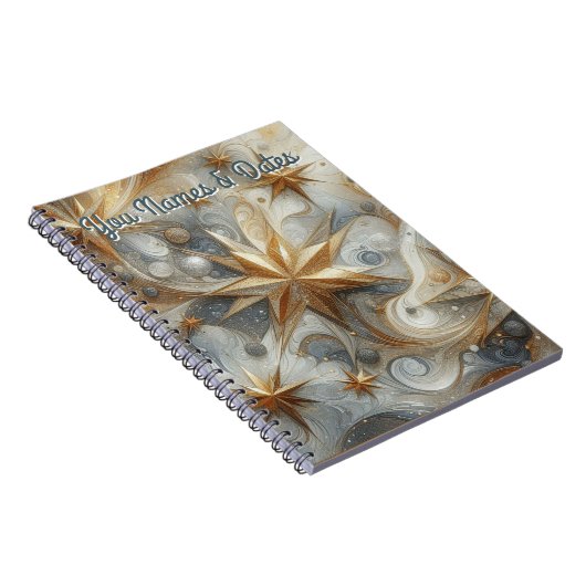 Kunstwinterscène en sneeuw- en ijskristallen vastl notitieboek (Rechterzijde)