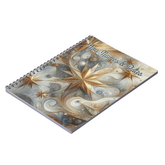 Kunstwinterscène en sneeuw- en ijskristallen vastl notitieboek (Linkerzijde)