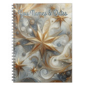 Kunstwinterscène en sneeuw- en ijskristallen vastl notitieboek (Voorkant)