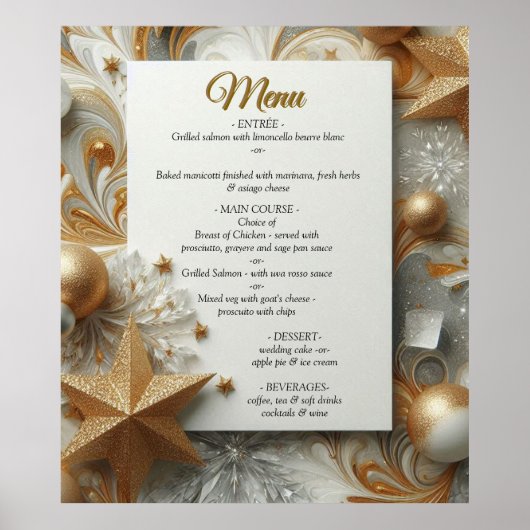 Kunstwinterscène en sneeuw- en ijskristallen vastl poster (Voorkant)