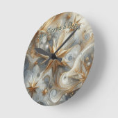 Kunstwinterscène en sneeuw- en ijskristallen vastl ronde klok (Hoek)