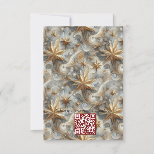 Kunstwinterscène en sneeuw- en ijskristallen vastl RSVP kaartje (Achterkant)