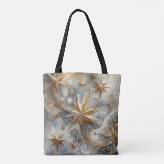 Kunstwinterscène en sneeuw- en ijskristallen vastl tote bag (Achterkant)