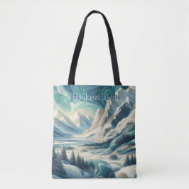 Kunstwinterscène en sneeuw- en ijskristallen vastl tote bag