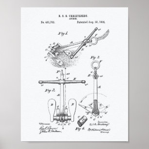 Kunstwitboek voor octrooien Anchor 1892 Poster