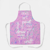Kunstwoorden Roze Schort Verf Splatter (Voorkant)