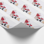 Kunstwrapppapier voor pommeren en Santa Dog Cadeaupapier (Hoek)