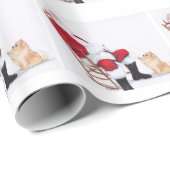 Kunstwrapppapier voor pommeren en Santa Dog Cadeaupapier (Rol Hoek)