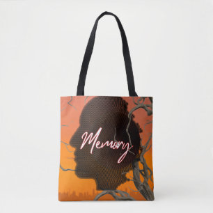 Kunstzak met Persoonlijke Silhouet Herinnering Tote Bag