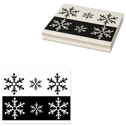 kunstzegel sneeuwvlokken rubberstempel (Gestempeld)