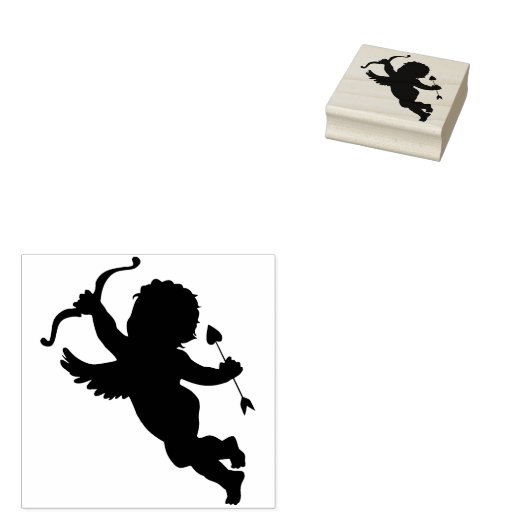 kunstzegel van de cupid silhouette rubberstempel (Gestempeld)