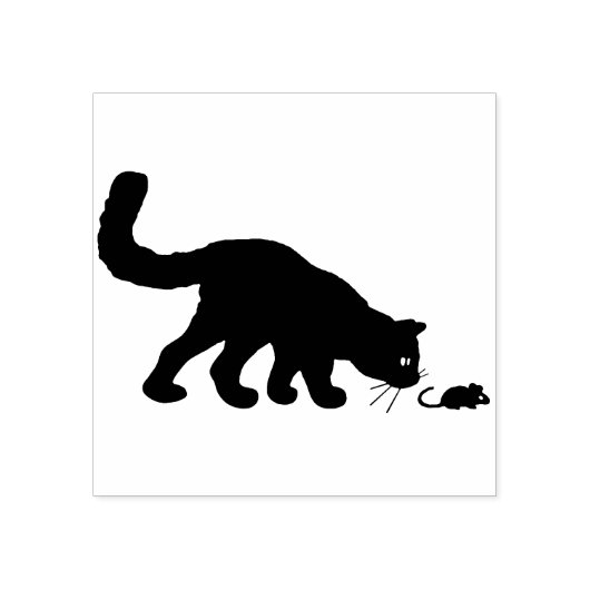 kunstzegel van kat en muis rubberstempel (Afrduk)