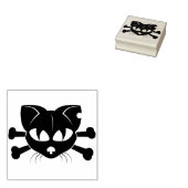 kunstzegel van katten en schedel van botten rubberstempel (Gestempeld)