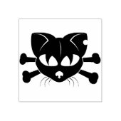 kunstzegel van katten en schedel van botten rubberstempel (Afrduk)