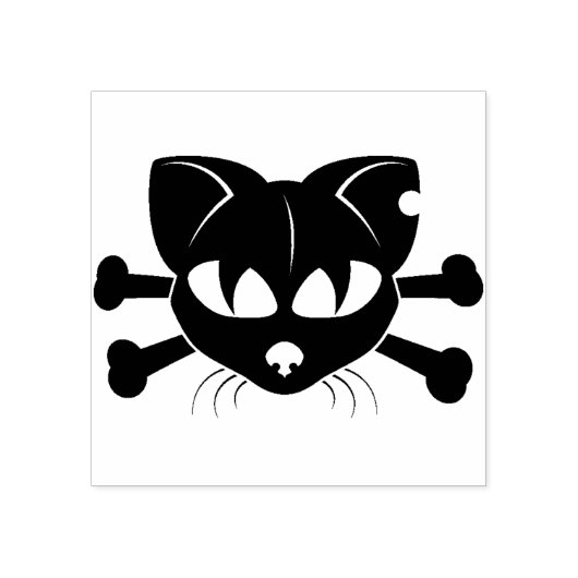 kunstzegel van katten en schedel van botten rubberstempel (Afrduk)