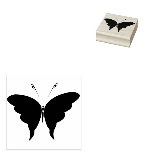 kunstzegel voor de vlinder silhouet rubberstempel (Gestempeld)