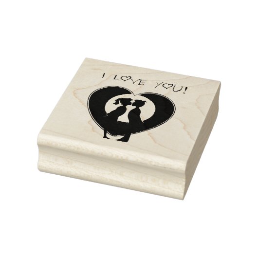 Kunstzetmeel uit hout - Ik hou van je Rubberstempel (Stempel)