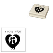 Kunstzetmeel uit hout - Ik hou van je Rubberstempel (Gestempeld)