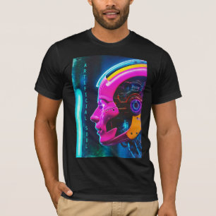 Kunstziel Cyberpunk Androidengezicht T-shirt