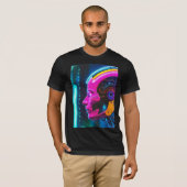 Kunstziel Cyberpunk Androidengezicht T-shirt (Voorkant volledig)