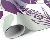 Kunstzinnig Bloem Abstract | Marineblauw en Roze R Cadeaupapier (Rol Hoek)