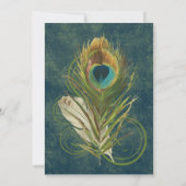 Kunstzinnig detail Pauw Huwelijk 5x7 Save the Date (Achterkant)