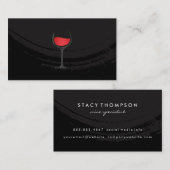 Kunstzinnig geborsteld zwart wijnglas voor rode wi visitekaartje (Voorkant / Achterkant)