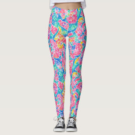 Kunstzinnig geometrisch regenboog waterverf mozaïe leggings